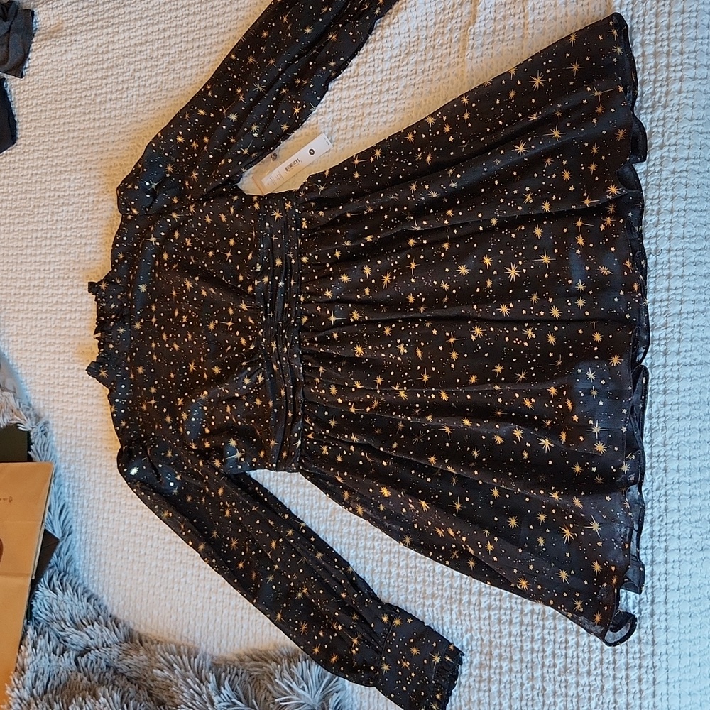 Aqua black and gold dress